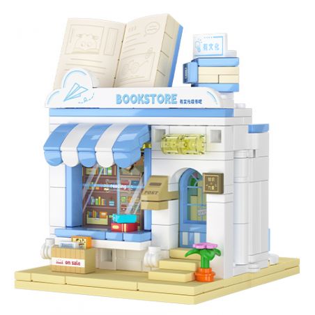 WEKKI 516609 non  CÓ CÔNG VIÊN SÁNG TẠO GIAI ĐOẠN 2 QUÁN ĐỌC SÁCH VĂN HÓA bộ đồ chơi xếp lắp ráp ghép mô hình Creator LITERATE BOOK