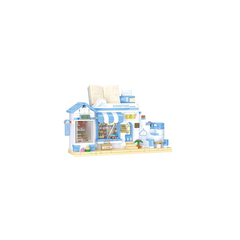 WEKKI 516609 non  CÓ CÔNG VIÊN SÁNG TẠO GIAI ĐOẠN 2 QUÁN ĐỌC SÁCH VĂN HÓA bộ đồ chơi xếp lắp ráp ghép mô hình Creator LITERATE BOOK