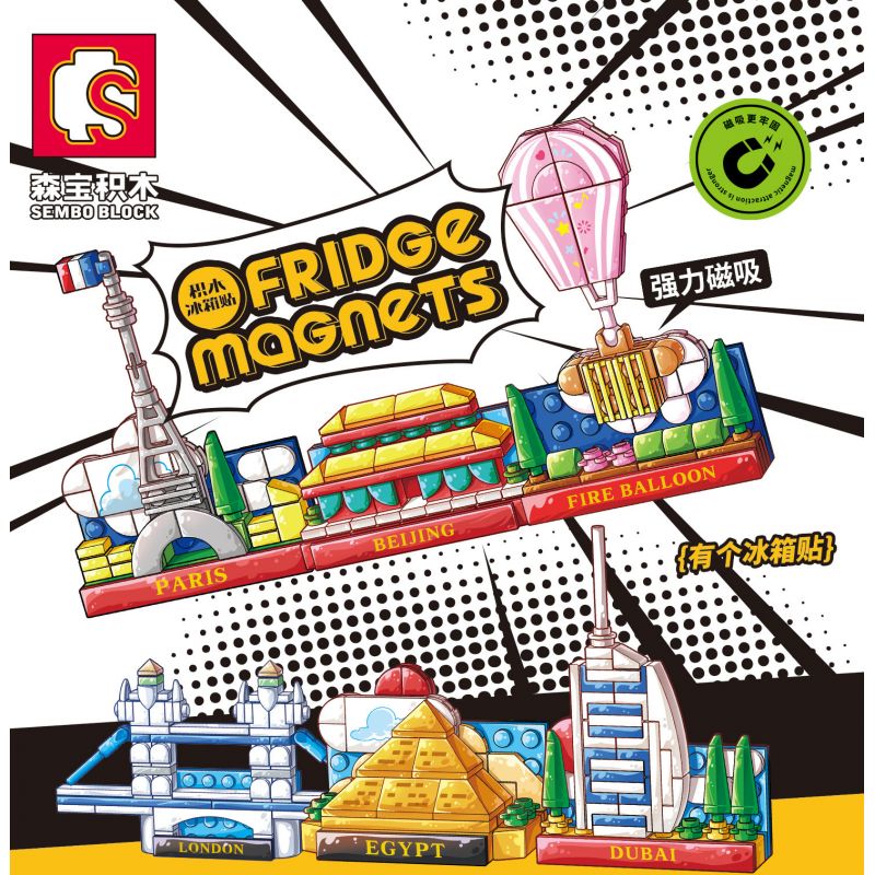 SEMBO 610010 non  THÁP EIFFEL bộ đồ chơi xếp lắp ráp ghép mô hình Fridge Refrigerator Magnets FRIDGE MAGNETS Nam Châm Dính Tủ Lạnh 58 khối