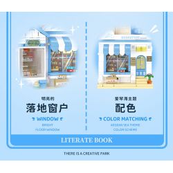 WEKKI 516609 non  CÓ CÔNG VIÊN SÁNG TẠO GIAI ĐOẠN 2 QUÁN ĐỌC SÁCH VĂN HÓA bộ đồ chơi xếp lắp ráp ghép mô hình Creator LITERATE BOOK