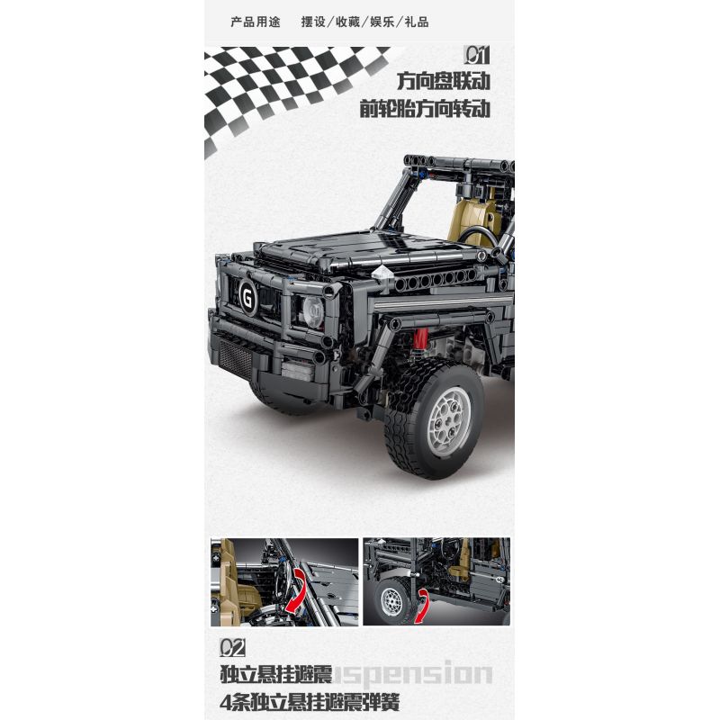 MorkModel 023003-1 023003-2 023003-3 023003-4 Mork Model 023003-1 023003-2 023003-3 023003-4 REBRICKABLE MOC-46049 46049 MOC46049 non  MERCEDES BENZ AMG G63 1:12 tỷ lệ 1:12 bộ đồ chơi xếp lắp ráp ghép mô hình  Kỹ Thuật Công Nghệ Cao Mô Hình Phương Tiện 1629 khối