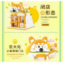 WEKKI 516608 non  CÓ CÔNG VIÊN SÁNG TẠO GIAI ĐOẠN 2 QUÁN CÀ PHÊ SHIBA INU NHỎ bộ đồ chơi xếp lắp ráp ghép mô hình Creator PUPPY CAFE