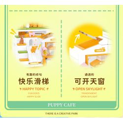 WEKKI 516608 non  CÓ CÔNG VIÊN SÁNG TẠO GIAI ĐOẠN 2 QUÁN CÀ PHÊ SHIBA INU NHỎ bộ đồ chơi xếp lắp ráp ghép mô hình Creator PUPPY CAFE