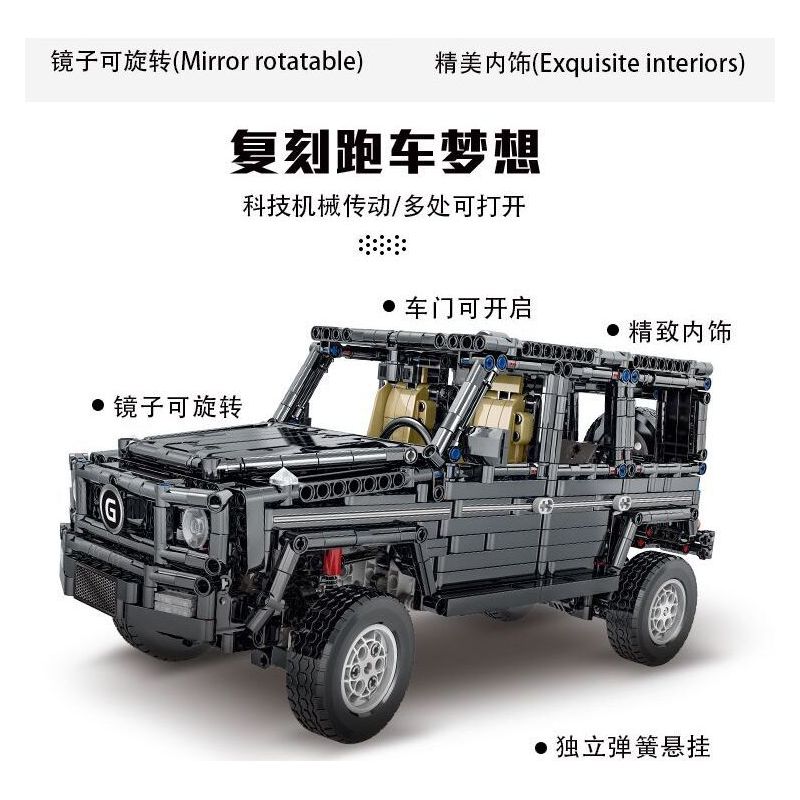 MorkModel 023003-1 023003-2 023003-3 023003-4 Mork Model 023003-1 023003-2 023003-3 023003-4 REBRICKABLE MOC-46049 46049 MOC46049 non  MERCEDES BENZ AMG G63 1:12 tỷ lệ 1:12 bộ đồ chơi xếp lắp ráp ghép mô hình  Kỹ Thuật Công Nghệ Cao Mô Hình Phương Tiện 1629 khối