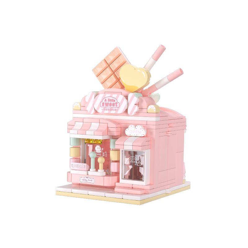 WEKKI 516607 non  CÓ CÔNG VIÊN SÁNG TẠO GIAI ĐOẠN 2 NGÔI NHÀ KẸO NHỎ NGỌT NGÀO bộ đồ chơi xếp lắp ráp ghép mô hình Creator A LITTLE SWEET