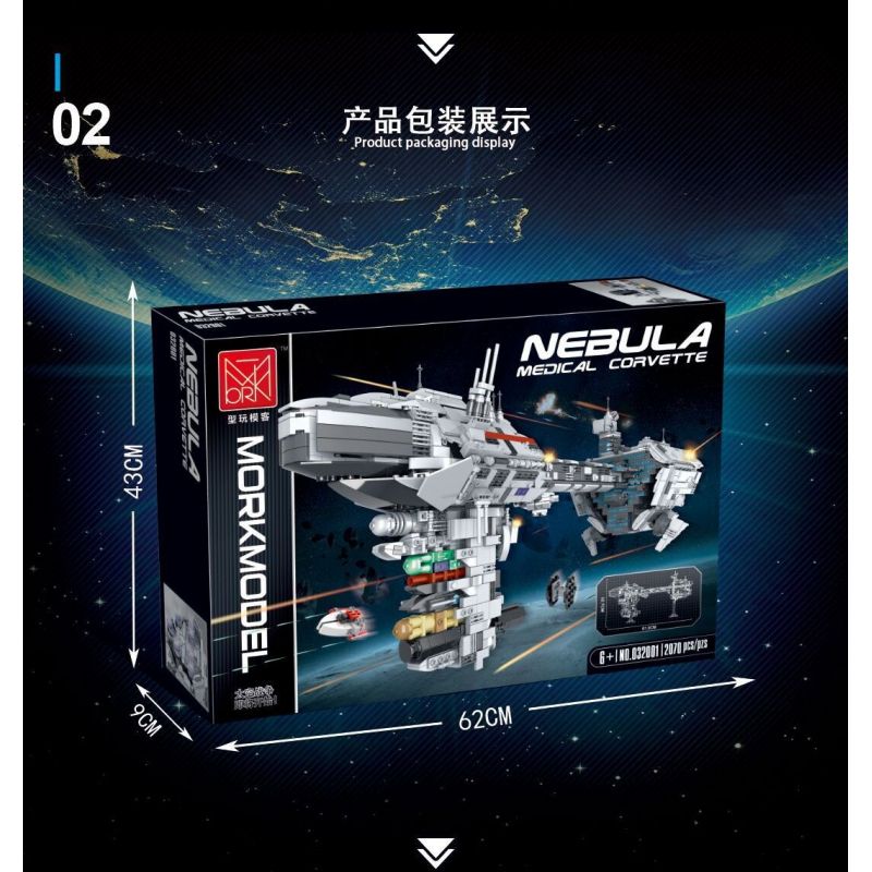MorkModel 032001 Mork Model 032001 REBRICKABLE MOC-57273 57273 MOC57273 non  NEBULA-B TÀU KHU TRỤC Y TẾ bộ đồ chơi xếp lắp ráp ghép mô hình Star Wars NEBULON-B ESCORT FRIGATE Chiến Tranh Giữa Các Vì Sao 1988 khối