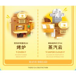 WEKKI 516606 non  CÓ CÔNG VIÊN SÁNG TẠO GIAI ĐOẠN 2 NHÀ NƯỚNG BÁNH MÌ bộ đồ chơi xếp lắp ráp ghép mô hình Creator HAVE BREAD