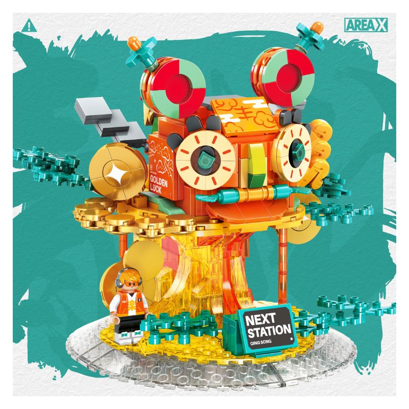 X AREA-X AX0001 0001 non  CÂY THÔNG HOO bộ đồ chơi xếp lắp ráp ghép mô hình HAPPY TIGER