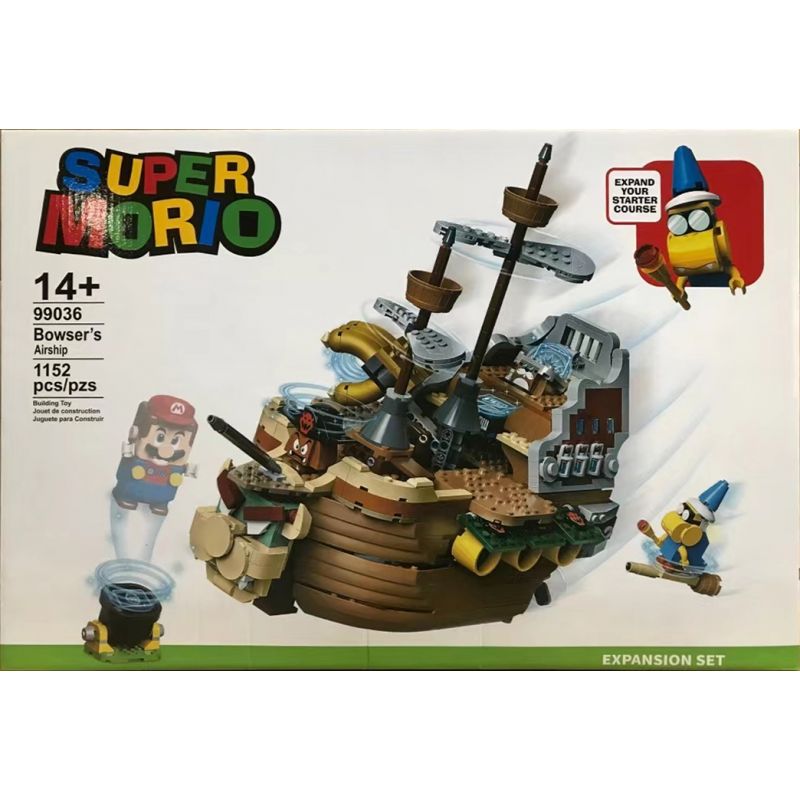 NOT Lego BOWSER'S AIRSHIP 71391 99036 xếp lắp ráp ghép mô hình KHÍ CẦU CỦA BOWSER Super Mario Thợ Sửa Ống Nước 1152 khối