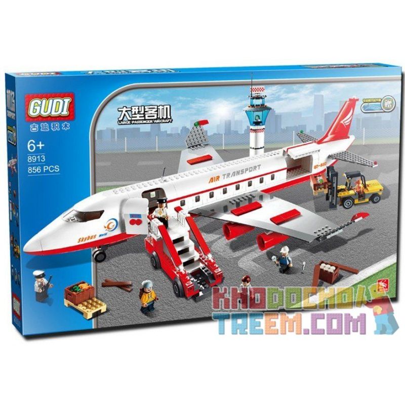 GUDI 8913 non  MÁY BAY CHỞ KHÁCH CỠ LỚN HẠ CÁNH XUỐNG SÂN bộ đồ chơi xếp lắp ráp ghép mô hình City Thành Phố 856 khối GUDI 8913 non  MÁY BAY CHỞ KHÁCH CỠ LỚN HẠ CÁNH XUỐNG SÂN bộ đồ chơi xếp lắp ráp ghép mô hình City Thành Phố 856 khối