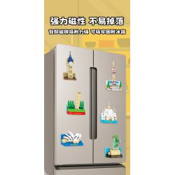 SEMBO 610005 non  THÁP NGHIÊNG PISA bộ đồ chơi xếp lắp ráp ghép mô hình Fridge Refrigerator Magnets FRIDGE MAGNETS Nam Châm Dính Tủ Lạnh 59 khối