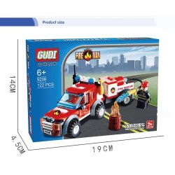 GUDI 9208 Xếp hình kiểu Lego CITY Fireman Fire Rescue Truck Fire Team Fire Rescue Vehicle Xe Bán Tải Cứu Hỏa 122 khối