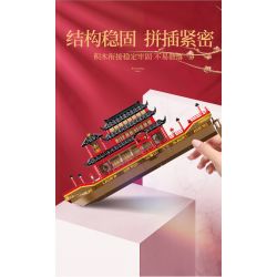 SEMBO 609008 non  TRANH THUYỀN bộ đồ chơi xếp lắp ráp ghép mô hình 832 khối