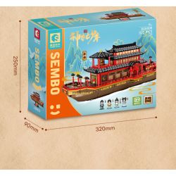 SEMBO 609008 non  TRANH THUYỀN bộ đồ chơi xếp lắp ráp ghép mô hình 832 khối