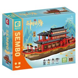 SEMBO 609008 non  TRANH THUYỀN bộ đồ chơi xếp lắp ráp ghép mô hình 832 khối