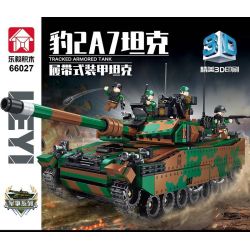 LE YI 66027 non  XE TĂNG BỌC THÉP BÁNH XÍCH LEOPARD 2A7 bộ đồ chơi xếp lắp ráp ghép mô hình Military Army TRACKED ARMORED TANK Quân Sự Bộ Đội 1406 khối
