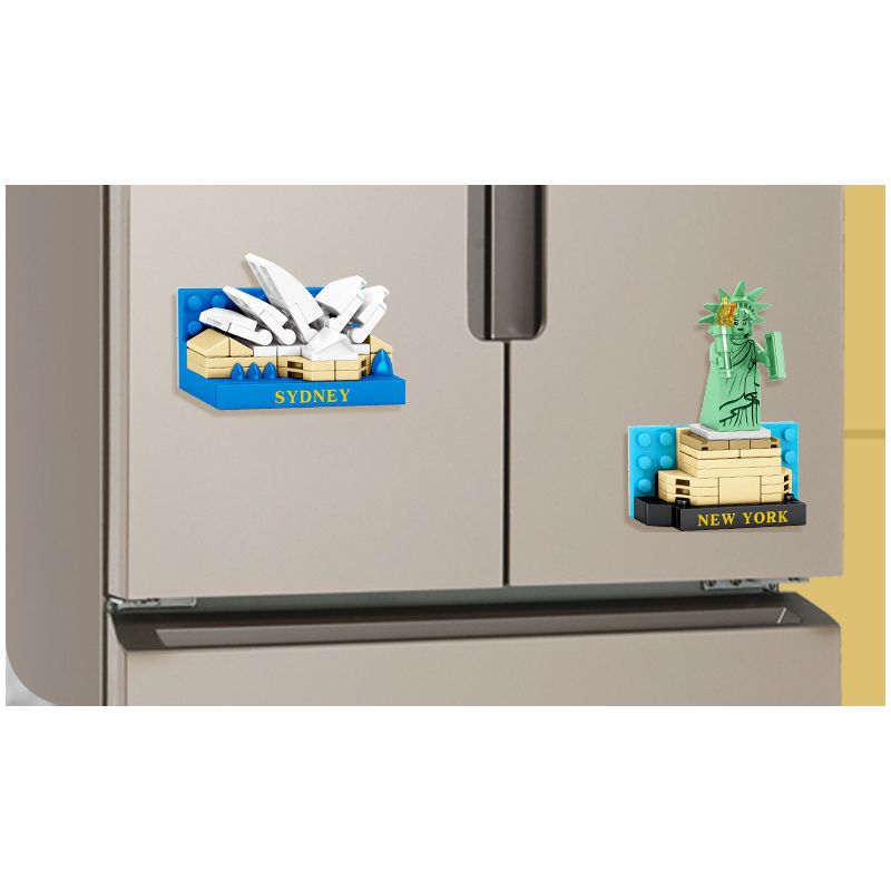 SEMBO 610004 non  TƯỢNG NỮ THẦN TỰ DO bộ đồ chơi xếp lắp ráp ghép mô hình Fridge Refrigerator Magnets FRIDGE MAGNETS Nam Châm Dính Tủ Lạnh 48 khối