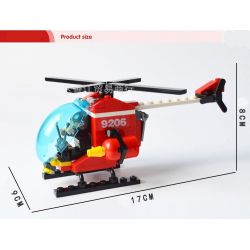 GUDI 9206 non  TRỰC THĂNG CỨU HỎA bộ đồ chơi xếp lắp ráp ghép mô hình Fire Rescure FIREMAN FIREFIGHTING HELICOPTER 91 khối