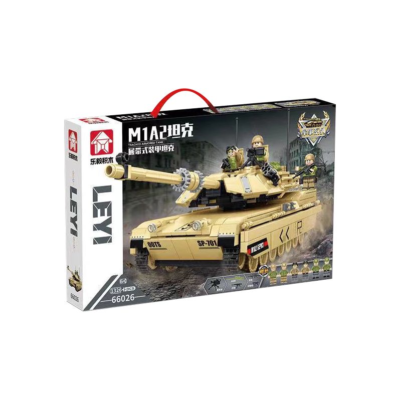 LE YI 66026 non Lego XE TĂNG BỌC THÉP BÁNH XÍCH M1A2 bộ đồ chơi xếp lắp ráp ghép mô hình Military Army M1A2 TRACKED ARMORED TANK Quân Sự Bộ Đội 1326 khối