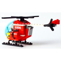 GUDI 9206 non  TRỰC THĂNG CỨU HỎA bộ đồ chơi xếp lắp ráp ghép mô hình Fire Rescure FIREMAN FIREFIGHTING HELICOPTER 91 khối