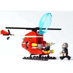 GUDI 9206 Xếp hình kiểu Lego FIRE RESCURE Fireman Firefighting Helicopter Fire Team Fire Helicopter Trực Thăng Cứu Hỏa 91 khối