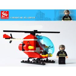 GUDI 9206 non  TRỰC THĂNG CỨU HỎA bộ đồ chơi xếp lắp ráp ghép mô hình Fire Rescure FIREMAN FIREFIGHTING HELICOPTER 91 khối
