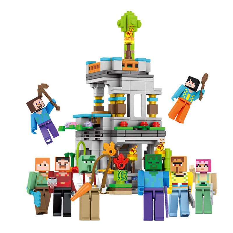 SHENG YUAN SY 5600 non Lego TÁM TRONG SỐ CÁC CẢNH LỚN CỦA THẾ GIỚI bộ đồ chơi xếp lắp ráp ghép mô hình Minecraft PIXELS IN THE WORLD Game Xây Dựng 399 khối