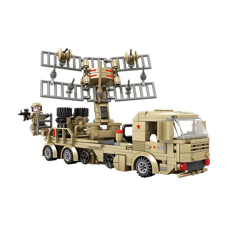 Kazi KY84115 84115 non Lego XE RADAR SÓNG MÉT KẾT HỢP 4 bộ đồ chơi xếp lắp ráp ghép mô hình Military Power Sức Mạnh Quân Sự 697 khối