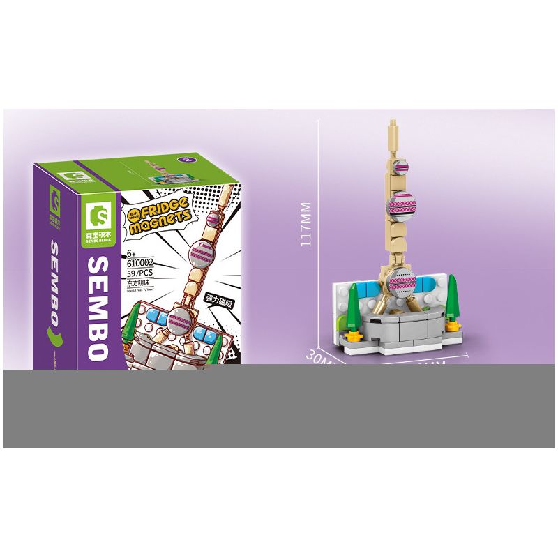 SEMBO 610002 non  HÒN NGỌC PHƯƠNG ĐÔNG bộ đồ chơi xếp lắp ráp ghép mô hình Fridge Refrigerator Magnets FRIDGE MAGNETS Nam Châm Dính Tủ Lạnh 59 khối