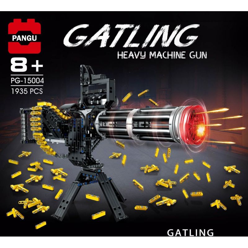 PANGU PG-15004 15004 PG15004 non  SÚNG MÁY NẶNG GUTIN bộ đồ chơi xếp lắp ráp ghép mô hình Gun GATLING HEAVY MACHINE GUN 1935 khối