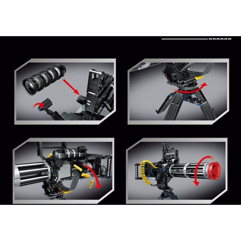 PANGU PG-15004 15004 PG15004 non  SÚNG MÁY NẶNG GUTIN bộ đồ chơi xếp lắp ráp ghép mô hình Gun GATLING HEAVY MACHINE GUN 1935 khối