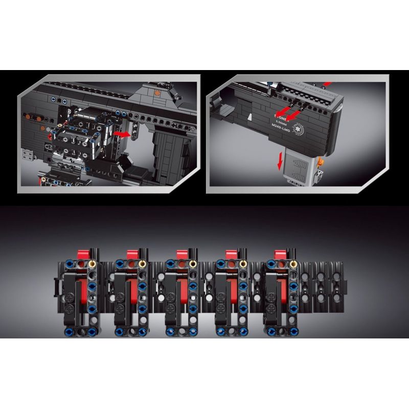 PANGU PG-15003 15003 PG15003 non  M249 SÚNG MÁY NHẸ bộ đồ chơi xếp lắp ráp ghép mô hình Gun M249 LIGHT MACHINE GUN 1280 khối