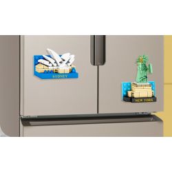 SEMBO 610001 non  ĐỒNG HỒ LỚN bộ đồ chơi xếp lắp ráp ghép mô hình Fridge Refrigerator Magnets FRIDGE MAGNETS Nam Châm Dính Tủ Lạnh 65 khối