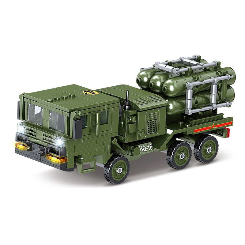 Kazi KY84105 84105 non Lego XE TÊN LỬA PHÒNG KHÔNG HQ-16 bộ đồ chơi xếp lắp ráp ghép mô hình Military Power Sức Mạnh Quân Sự 470 khối