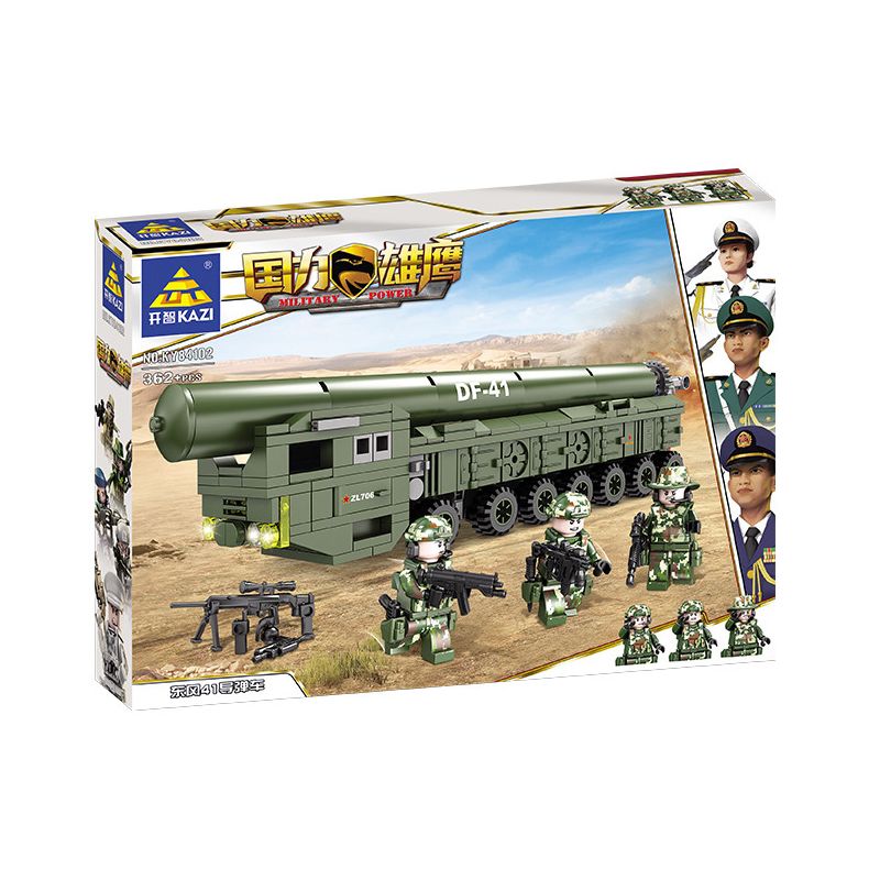 Kazi KY84102 84102 non  XE TÊN LỬA DONGFENG 41 bộ đồ chơi xếp lắp ráp ghép mô hình Military Power Sức Mạnh Quân Sự 362 khối