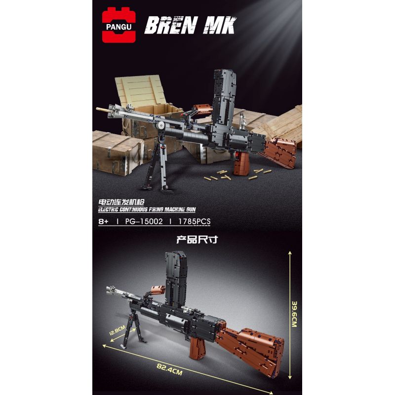 PANGU PG-15002 15002 PG15002 non  SÚNG MÁY NHẸ bộ đồ chơi xếp lắp ráp ghép mô hình ELECTRIC CONTINUOUS FIRING MACHINE GUN BREN MK 1785 khối PANGU PG-15002 15002 PG15002 non  SÚNG MÁY NHẸ bộ đồ chơi xếp lắp ráp ghép mô hình ELECTRIC CONTINUOUS FIRING MACHINE GUN BREN MK 1785 khối