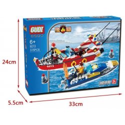 GUDI 9213 non  XUỒNG CỨU HỎA CHỮA CHÁY CANO bộ đồ chơi xếp lắp ráp ghép mô hình City FIREMAN THE WATER SPRAY BOAT Thành Phố 315 khối GUDI 9213 non  XUỒNG CỨU HỎA CHỮA CHÁY CANO bộ đồ chơi xếp lắp ráp ghép mô hình City FIREMAN THE WATER SPRAY BOAT Thành Phố 315 khối