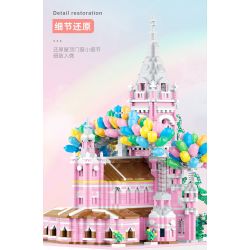 MOYU BLOCK MY92025 92025 non  NHÀ THỜ THÁNH TÂM CHÚA GIÊSU HỒ CHÍ MINH VIỆT NAM bộ đồ chơi xếp lắp ráp ghép mô hình Buildings HO CHI MINH PINK CHURCH 6818 khối