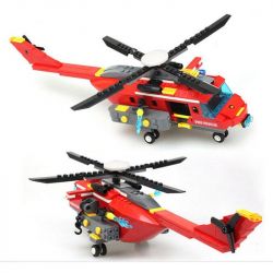 GUDI 9214 non  TRỰC THĂNG CỨU HỎA GIẾNG DẦU bộ đồ chơi xếp lắp ráp ghép mô hình City FIREMAN FIRE HEAVY HELICOPTOR Thành Phố 374 khối