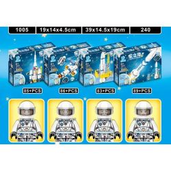 KUYU MOXING 1005 non  HÀNH TRÌNH KHÔNG GIAN BIỂN SAO 4 LOẠI bộ đồ chơi xếp lắp ráp ghép mô hình Space SEA OF STARS Thám Hiểm Không Gian 343 khối