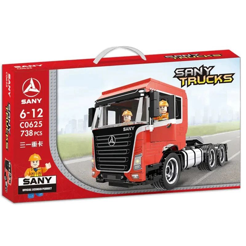 SANY C0625 0625 WOMA C0625 0625 non  MÁY KÉO BÁN TREO bộ đồ chơi xếp lắp ráp ghép mô hình Racers SEMI-TRAILER TOWING VEHICLE Đua Tốc Độ 716 khối