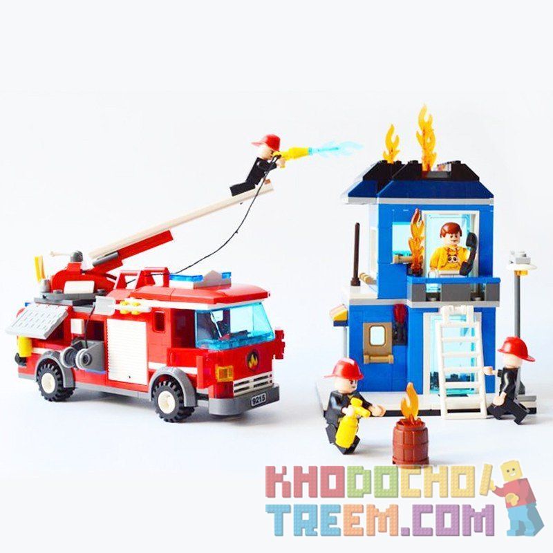 GUDI 9215 Xếp hình kiểu  CITY Fire Emergency Xe Thang Cứu Hỏa Chữa Cháy Nhà 431 khối