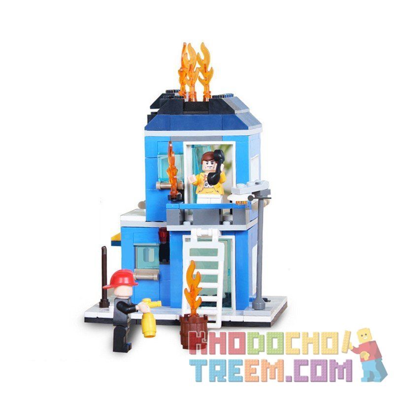 GUDI 9215 Xếp hình kiểu  CITY Fire Emergency Xe Thang Cứu Hỏa Chữa Cháy Nhà 431 khối