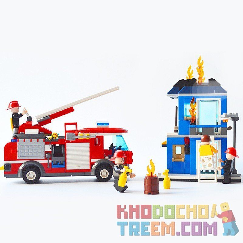 GUDI 9215 Xếp hình kiểu  CITY Fire Emergency Xe Thang Cứu Hỏa Chữa Cháy Nhà 431 khối