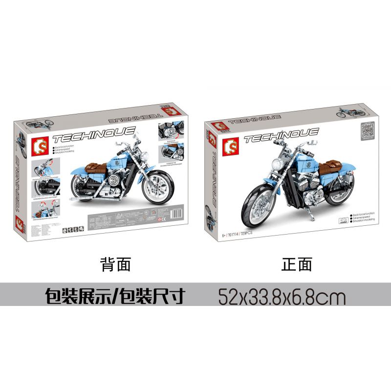 SEMBO 701714 non  HARLEY - DAVISON BỐN MƯƠI TÁMTM KỶ NIỆM 115 NĂM bộ đồ chơi xếp lắp ráp ghép mô hình Motorcycle Motorbike HARLEY-DAVIDSON Xe Hai Bánh 729 khối