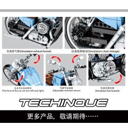 SEMBO 701714 non  HARLEY - DAVISON BỐN MƯƠI TÁMTM KỶ NIỆM 115 NĂM bộ đồ chơi xếp lắp ráp ghép mô hình Motorcycle Motorbike HARLEY-DAVIDSON Xe Hai Bánh 729 khối