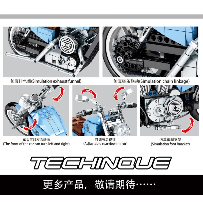 SEMBO 701714 non  HARLEY - DAVISON BỐN MƯƠI TÁMTM KỶ NIỆM 115 NĂM bộ đồ chơi xếp lắp ráp ghép mô hình Motorcycle Motorbike HARLEY-DAVIDSON Xe Hai Bánh 729 khối