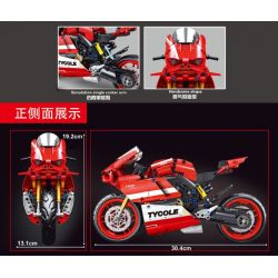 TA GAOLE T3043 3043 non  XE MÁY DUCATI bộ đồ chơi xếp lắp ráp ghép mô hình Creator DUKAT-V4 Sáng Tạo 729 khối