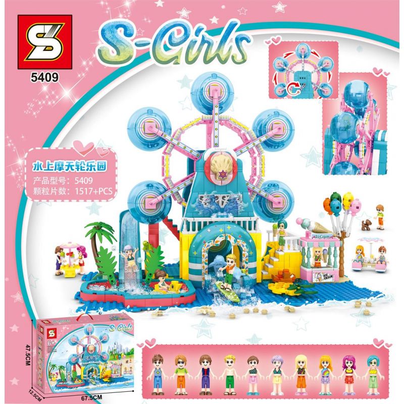 SHENG YUAN SY 5409 non Lego CÔNG VIÊN FERRIS NƯỚC bộ đồ chơi xếp lắp ráp ghép mô hình Girl S-GIRLS Con Gái 1517 khối