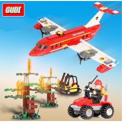 GUDI 9216 Xếp hình kiểu Lego CITY Fire Plane Máy Bay Cứu Hỏa Chữa Cháy Rừng 522 khối